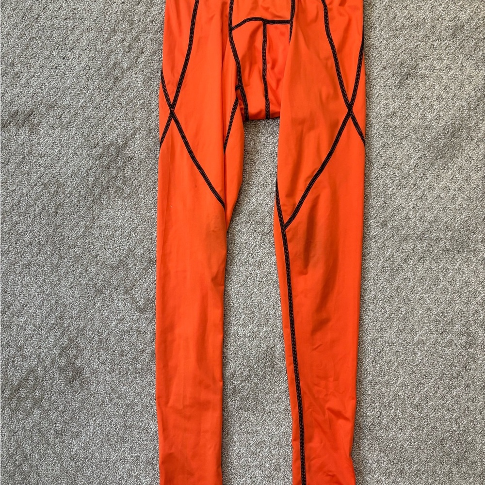 Orange Men's Compression Tights